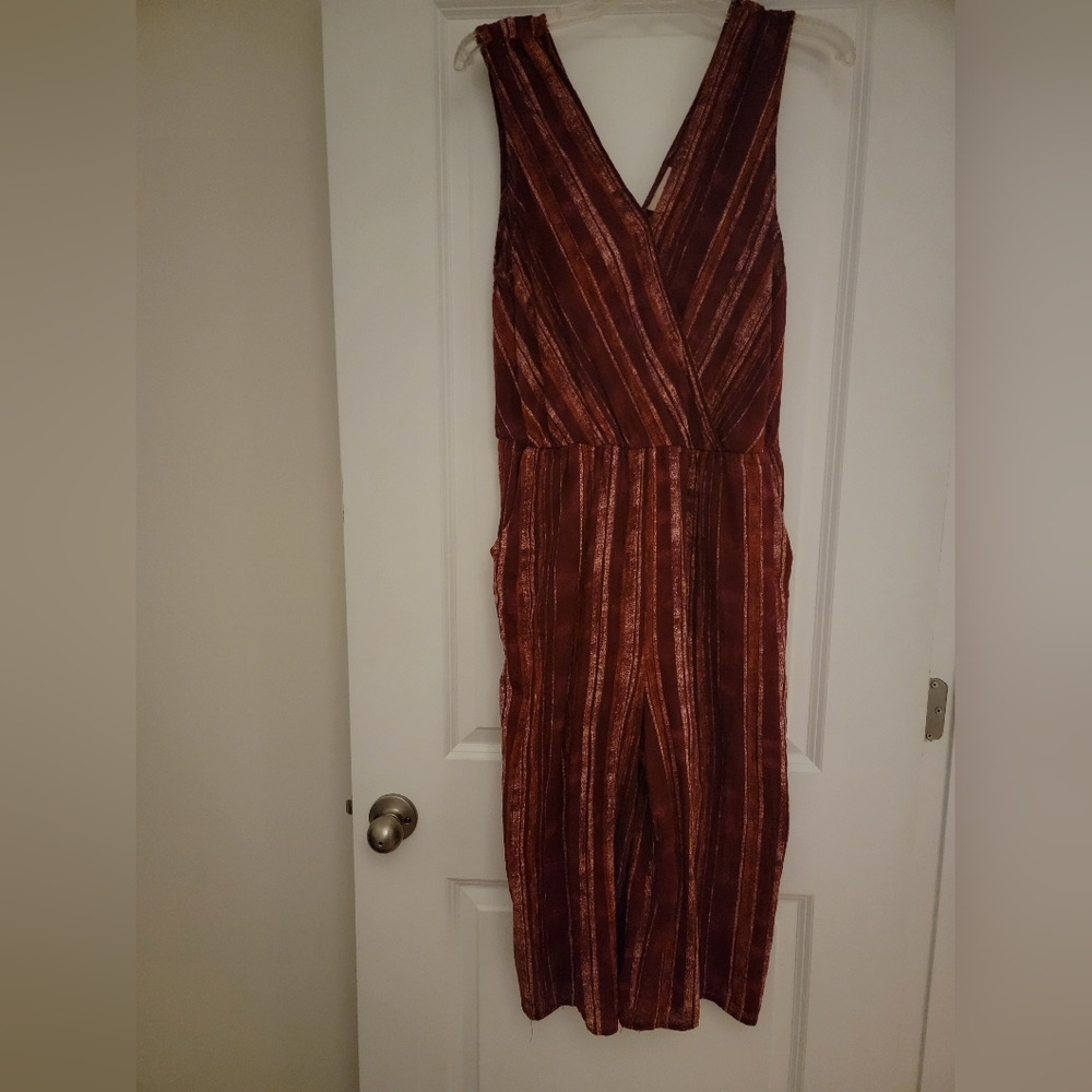 Burgundy one piece jumpsuit